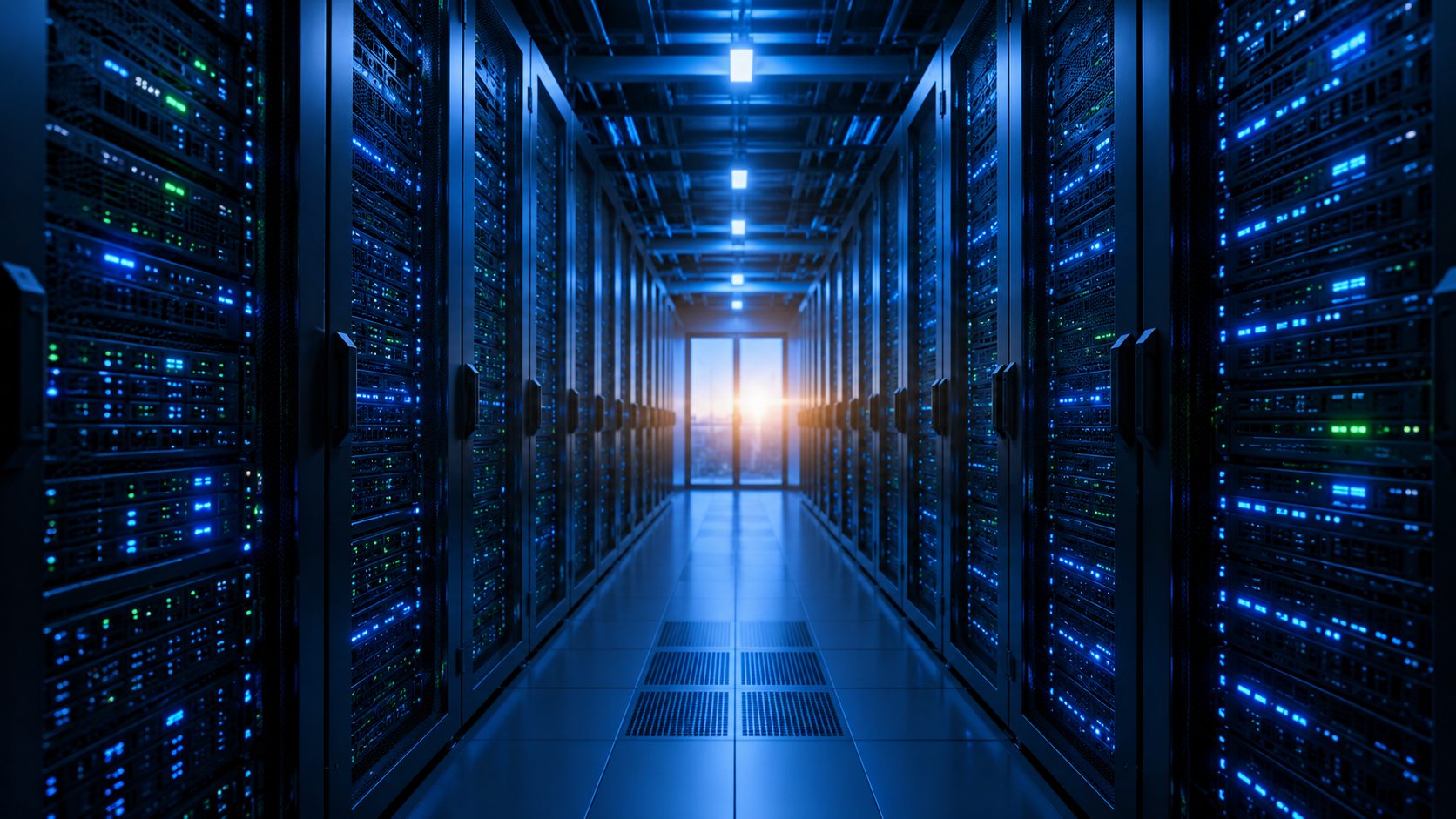 企業機房與網路設備背景